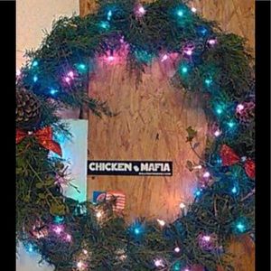 Christmas wreaths made out of pine and cedar